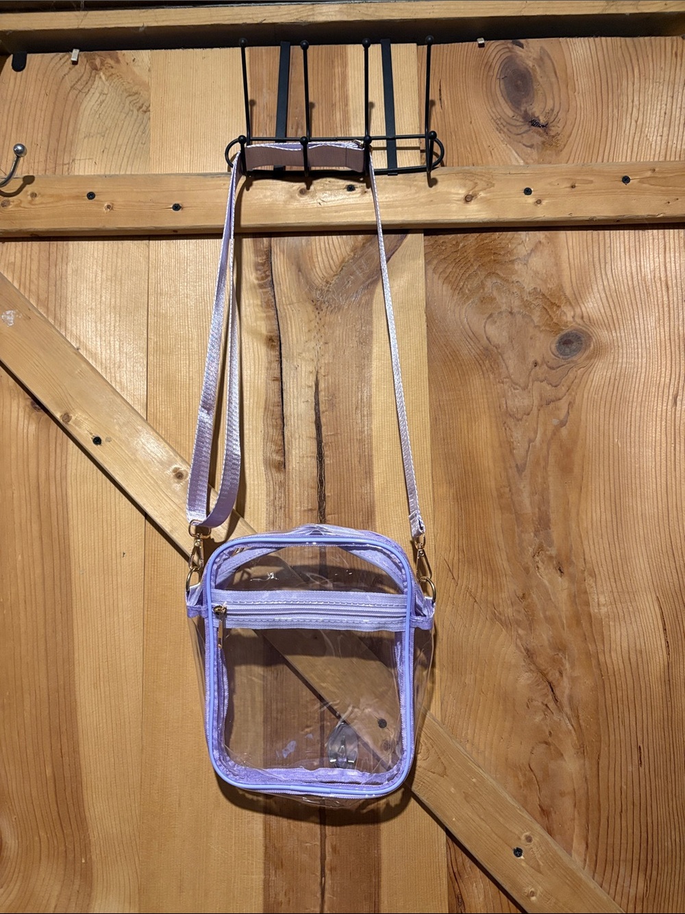 Clear Lavender Crossbody Bag - Transparent Shoulder Purse